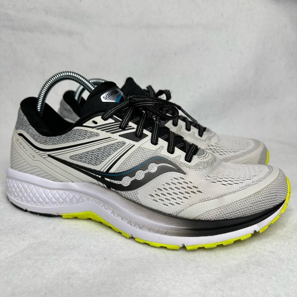 Saucony Other - Saucony Omni 19 Mens Running Shoe Sneakers Grey Fog Citrus S20570-45 Size 8